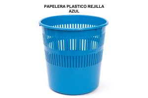 PAPELERA PLASTICO REJILLA 16L AZUL