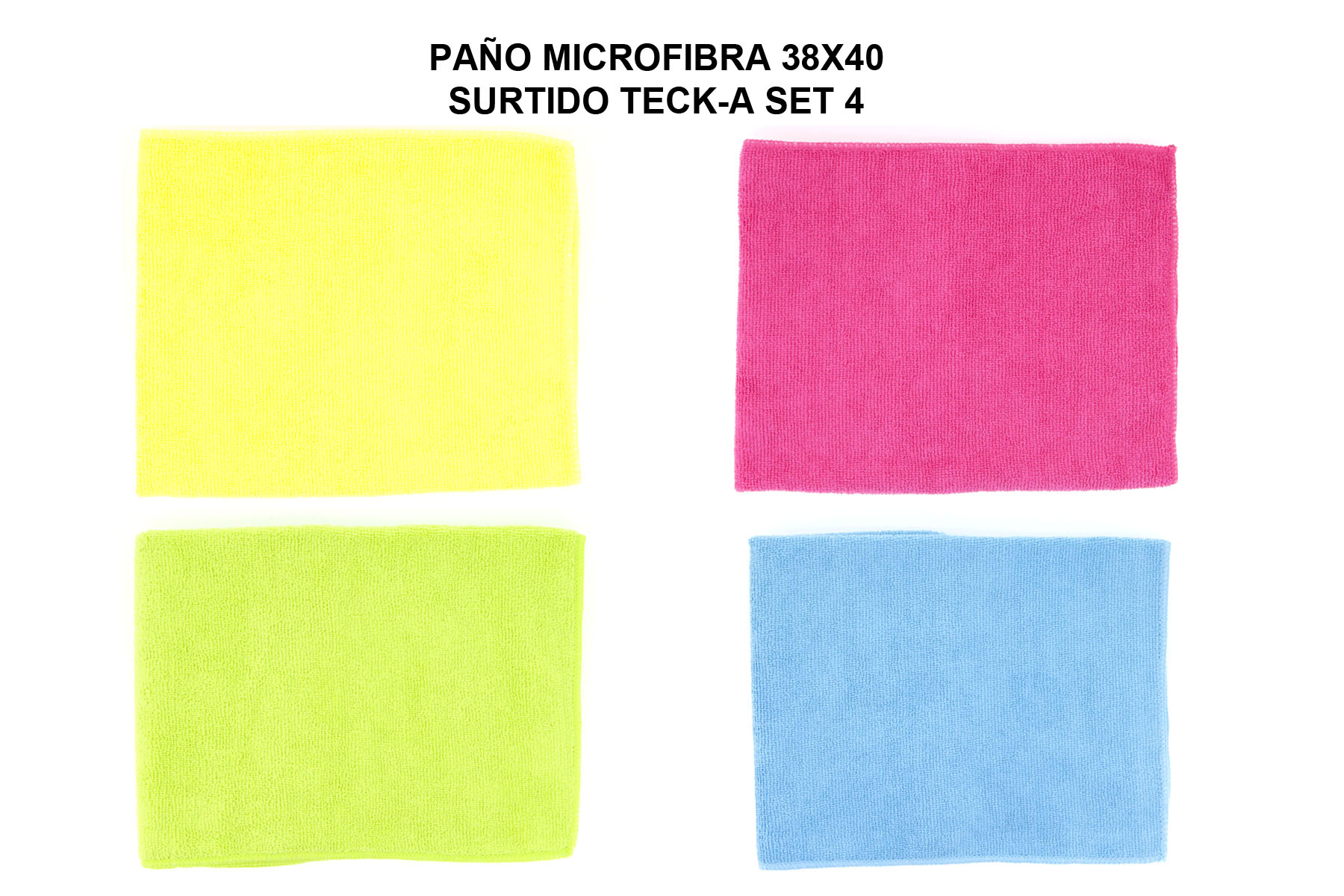 PAÑO MICROFIBRA 38X40 SURTIDO TECK-A SET 4