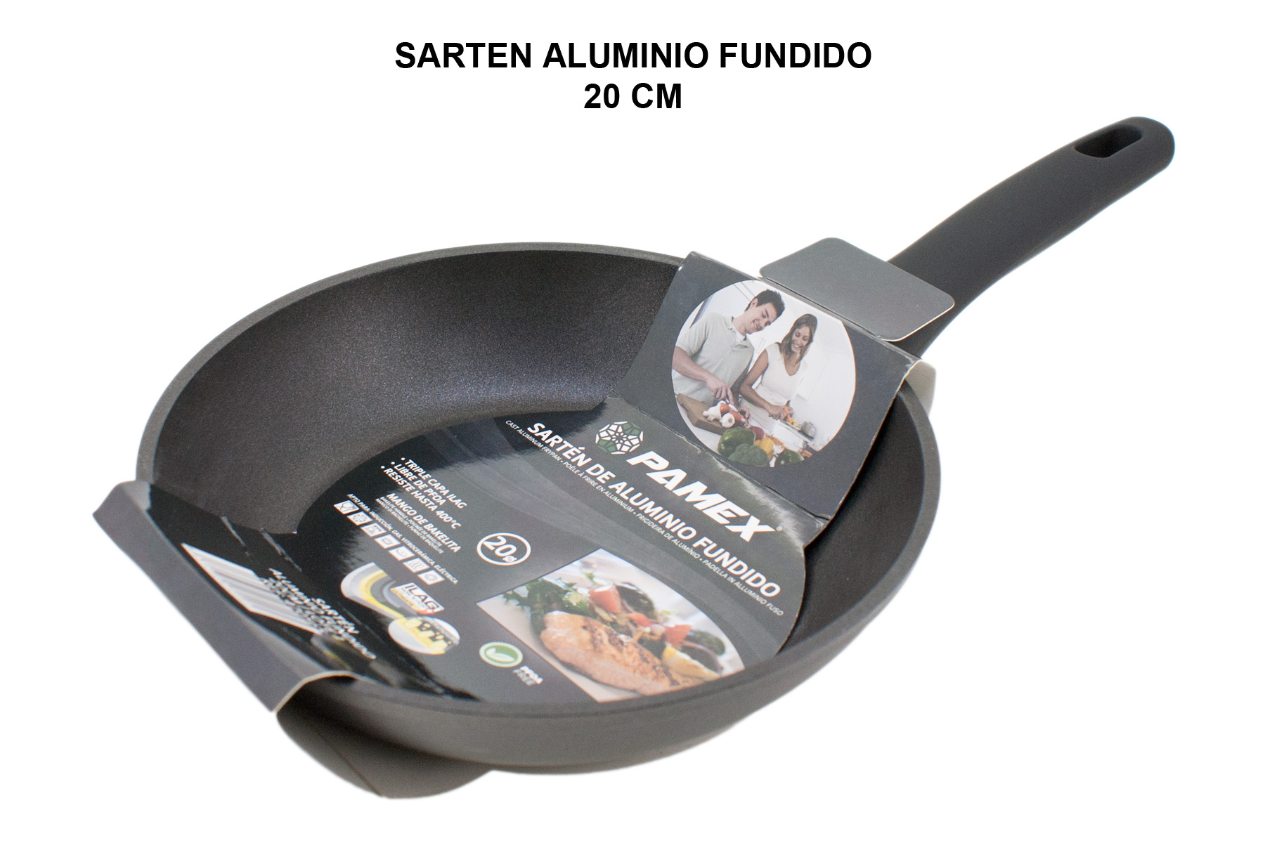 SARTEN ALUMINIO FUNDIDO FULL INDUCTION 20 CM