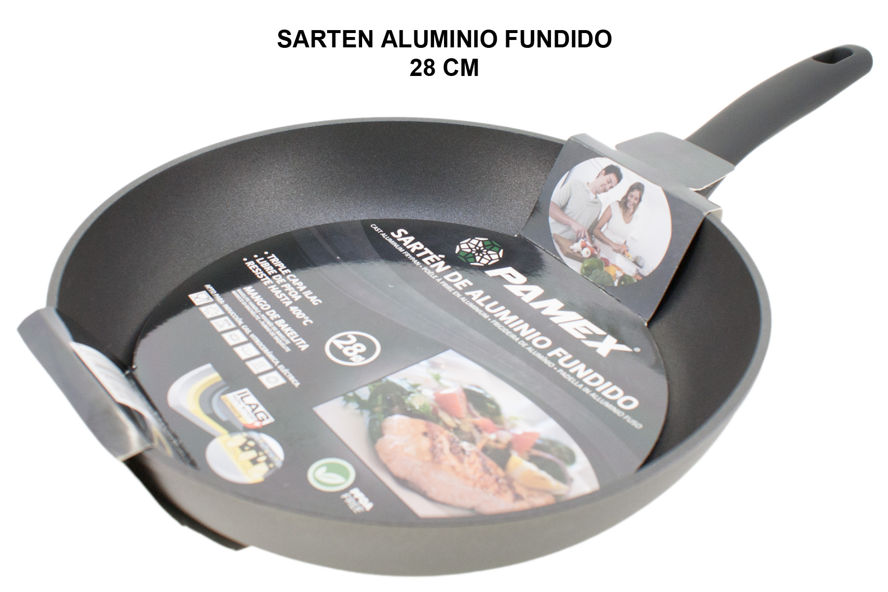 SARTEN ALUMINIO FUNDIDO FULL INDUCTION 28 CM